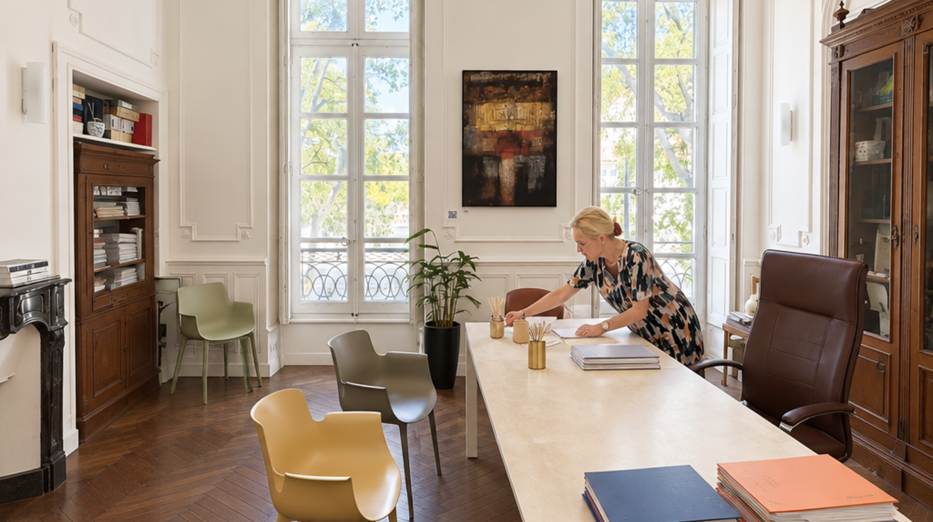 Maître Pinoli dans son bureau